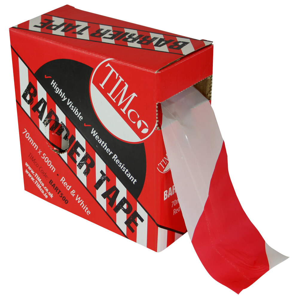 Timco Barrier Tape Red & White 500m x 70mm