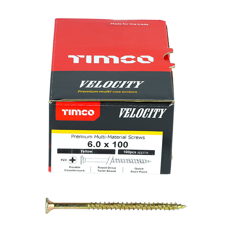 Timco Multi-Purpose Countersunk Velocity Screw - X 100 (100 Pack) Size 6.0
