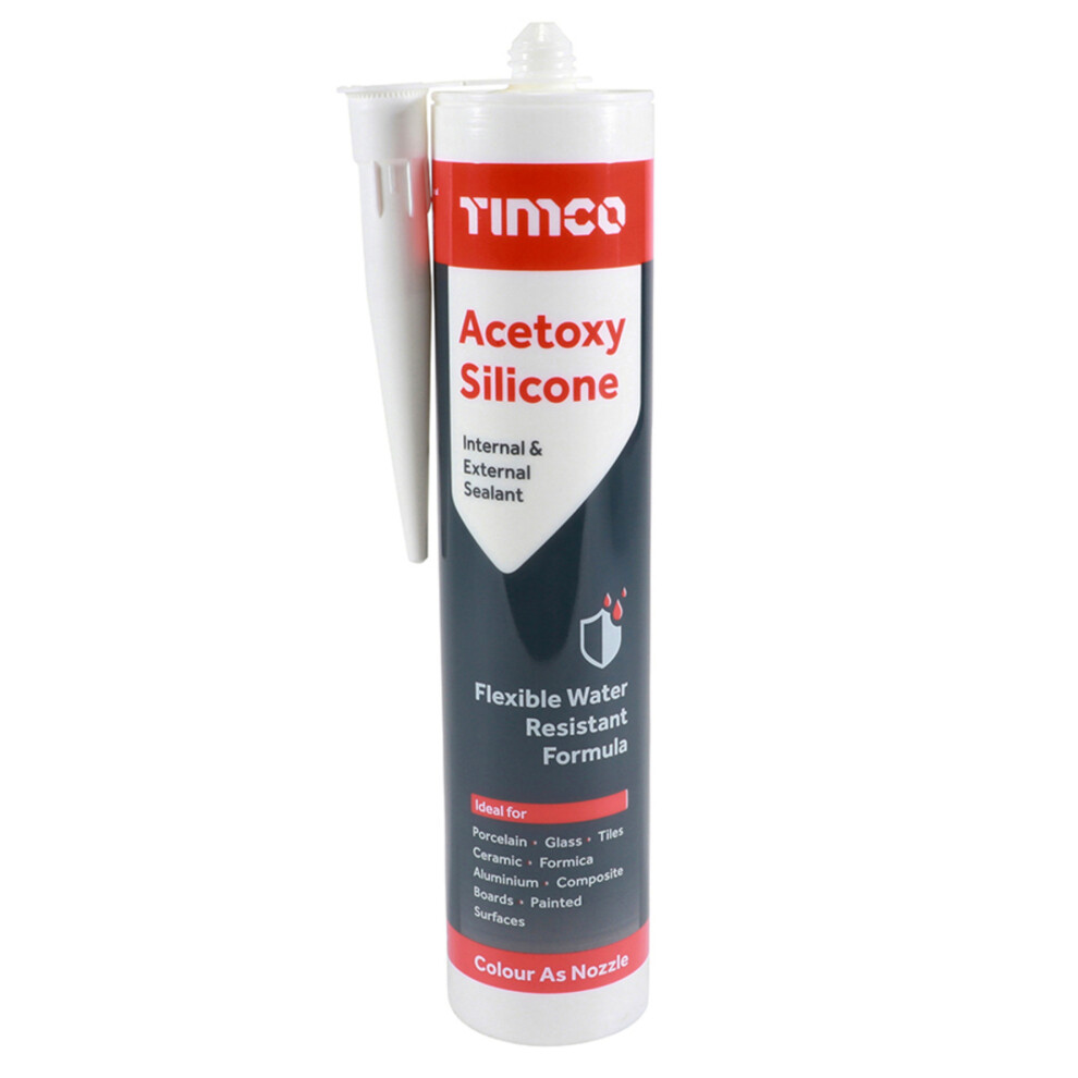 Timco Acetoxy Silicone Sealant 300Ml (1 Cartridge) White