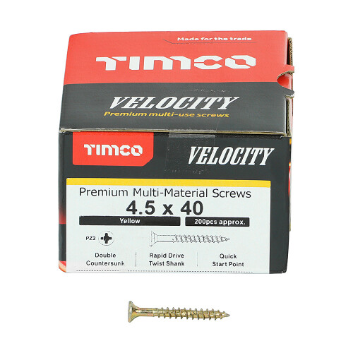TIMco Timco Multi-Purpose Countersunk Velocity Screw - 4.5 x 40 (200 pack)