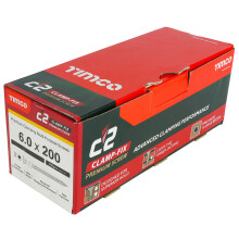 Timco C2 Clamp-Fix Multi-Purpose Premium Countersunk Gold Woodscrews 6.0 x 200mm (100 Box)