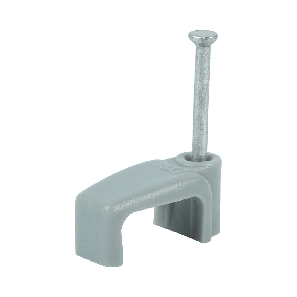Timco Flat & Twin Cable Clips - To Fit 6.0Mm (100 Pack) Grey