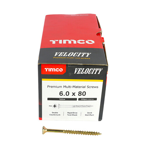 TIMco Timco Multi-Purpose Countersunk Velocity Screw - 6.0 x 80 (200 pack)