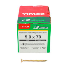 Timco Yellow C2 Strong-Fix Double Countersunk PZ2 Screws - 5 x 70mm ( 200 Box )