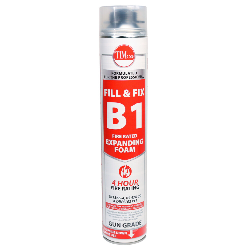 Timco Fill & Fix Fire Rated Expanding PU Foam B1 Applicator Grade 750ml (1 Can)