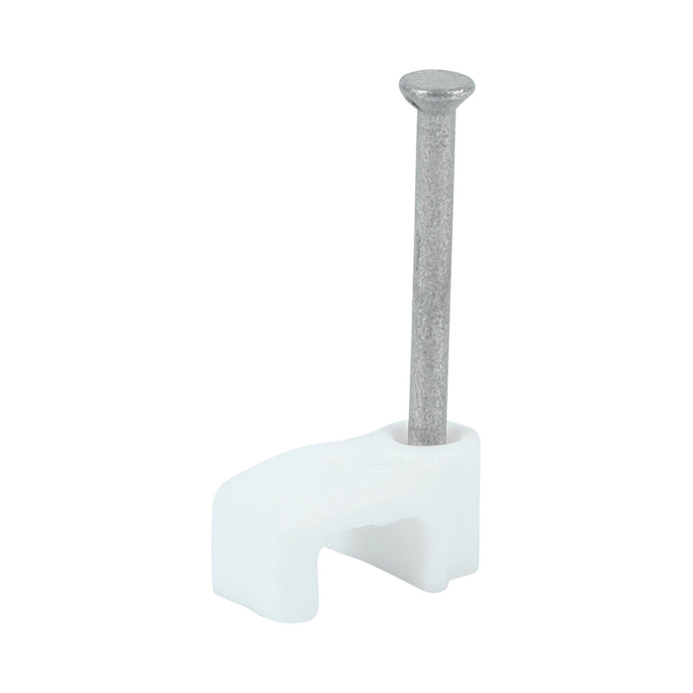 Timco Flat Cable Clips White - To fit 1.0mm (100 Pack)