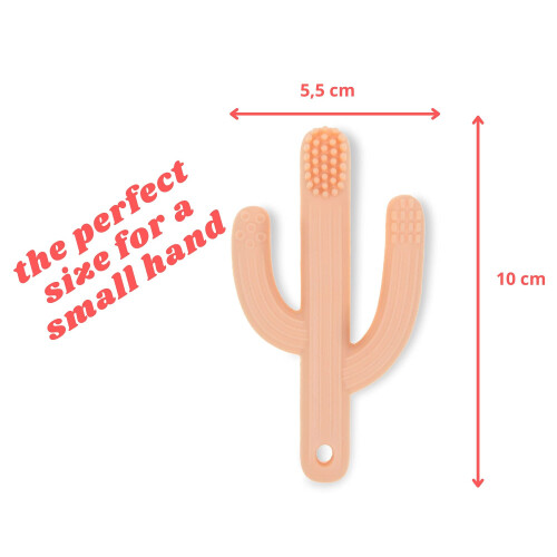 (Pink) Baby Silicone Colourful Cactus Shaped Toothbrush 1