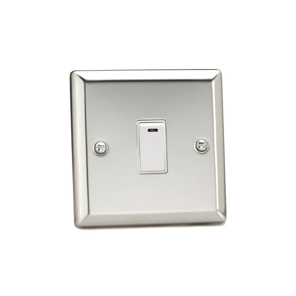 Varilight Xc20nw Double Pole Switch With Neon 20A Mirror Chrome 5021575720181