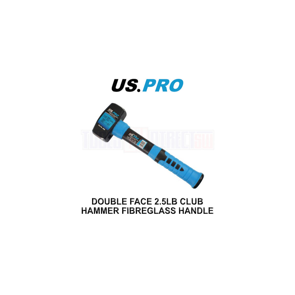 US PRO Tools 1.125kg 2.5lb Lump Sledge Club Hammer With Fibreglass Handle 4500