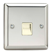 Varilight XCTSW Telephone Socket Secondary 1 Gang Mirror Chrome
