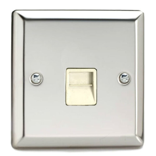 Varilight XCTSW Telephone Socket Secondary 1 Gang Mirror Chrome