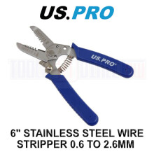 US PRO Tools Stainless Steel Wire Strippers Cutters 6 Inch 0.6 - 2.6mm 6840