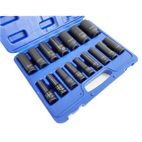 Toolzone 16PC 1/2" DR 6 Point Deep Impact Socket Set 10 - 32mm SS244 1