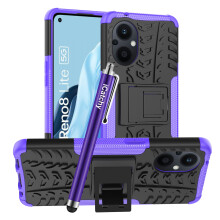 (Purple) Oppo Reno 8 Lite 5G, Dual Layer Shockproof Cover