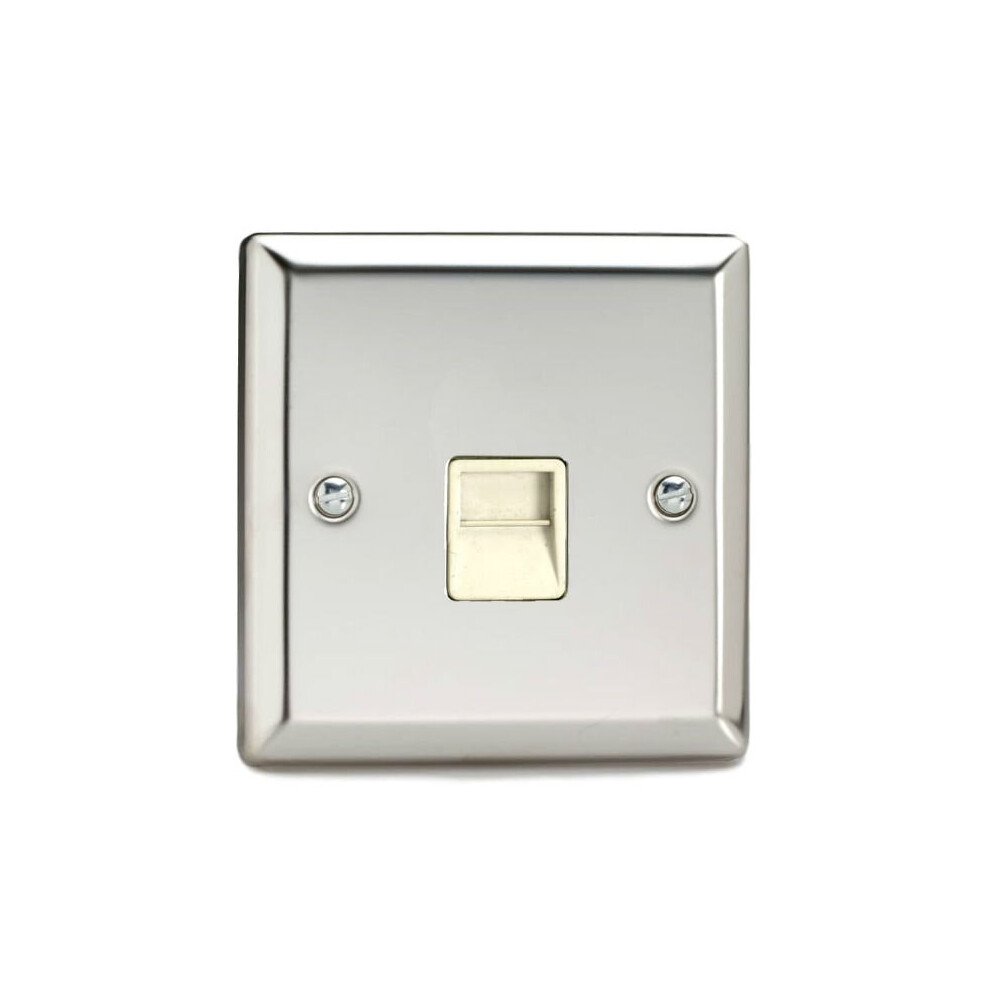 Varilight Xctmw Master Telephone Socket 1 Gang Mirror Chrome 5021575720945