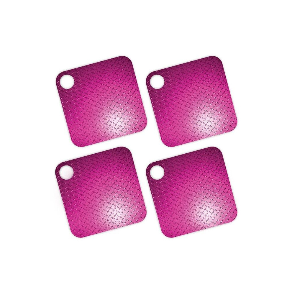 MightySkins TILEMA20-Pink Diamond Plate Skin for Tile Mate 2020 - Pink Diamond Plate - Pack of 4-image-OPC-P9ZF5PM-NEW