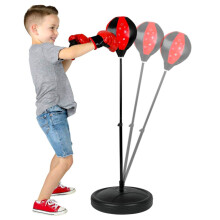 Kids Free-Standing Boxing Punch Bag with Gloves - Adjustable 80-110 cm, Water-Filled Base, Indoor/Outdoor, Unisex