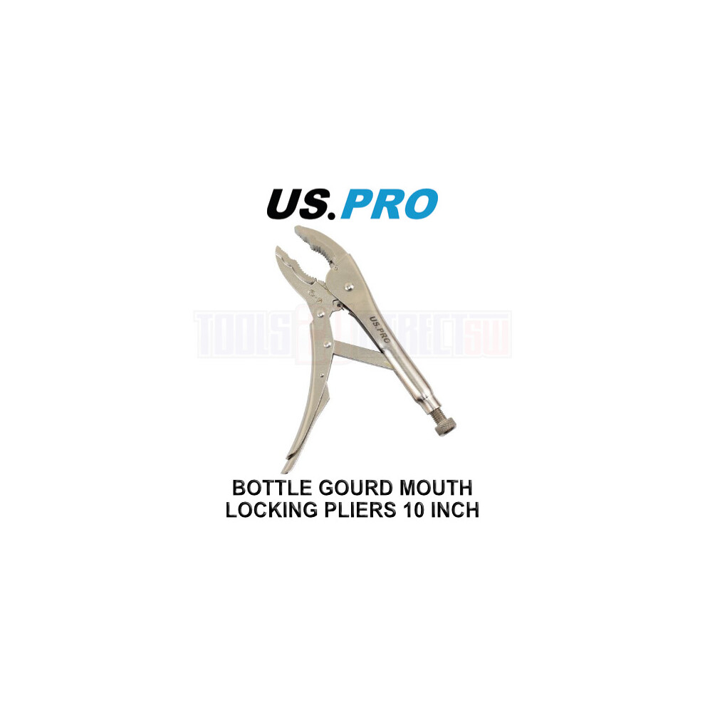 US PRO Tools 10" Inch Bottle Gourd Shaped Jaw Locking Pliers 7058