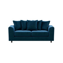 (Blue, 3 Seater) Brooklyn Plush Velvet Foam 3 & 2 Seater Sofa Set