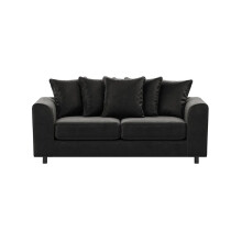 (Black, 3 Seater) Brooklyn Plush Velvet Foam 3 & 2 Seater Sofa Set