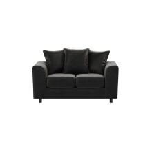 (Black, 2 Seater) Brooklyn Plush Velvet Foam 3 & 2 Seater Sofa Set