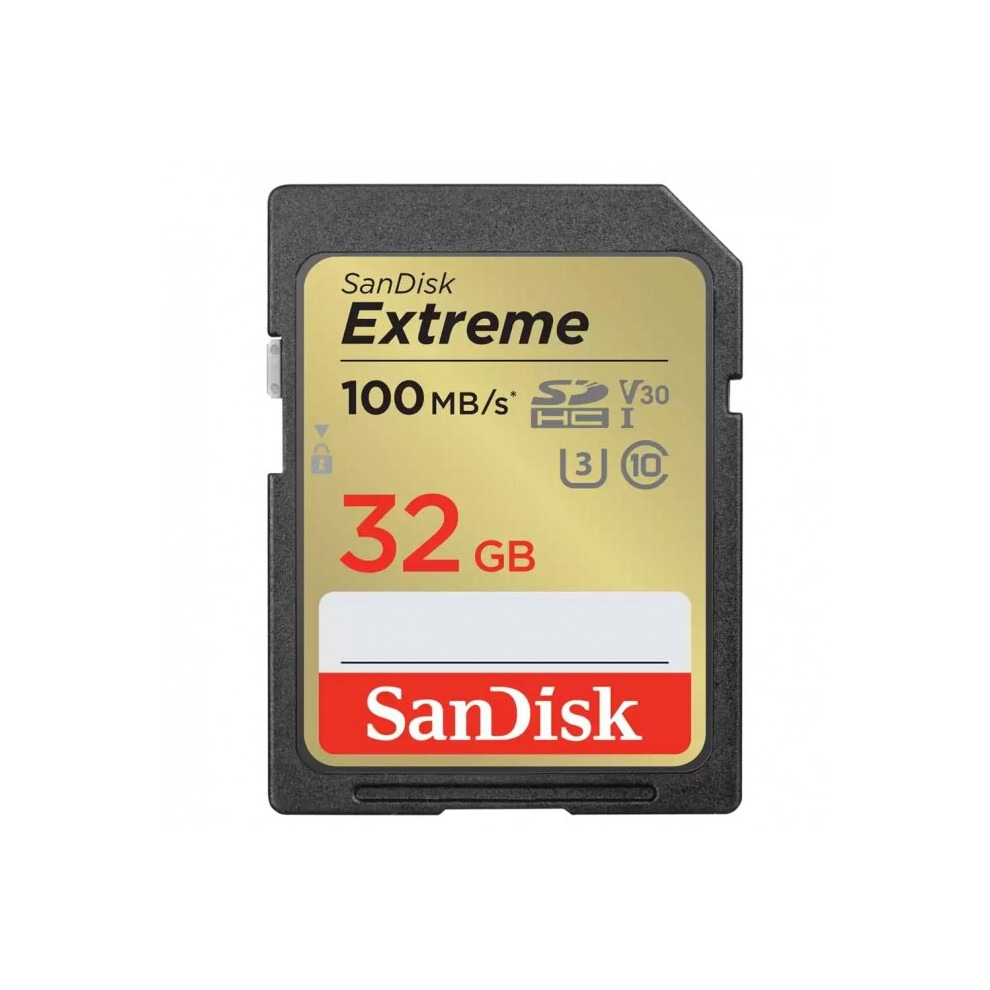 SanDisk Extreme SDHC card 100MBs UHSI U3 V30 32GB