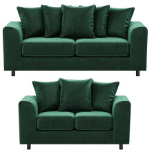 (Green, 3 & 2 Seater Set ) Brooklyn Plush Velvet Foam 3 & 2 Seater Sofa Set