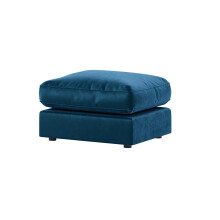 (Blue, Footstool ) Brooklyn Plush Velvet Foam 3 & 2 Seater Sofa Set