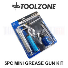 Toolzone 5PC Manual Grease Gun Lever Pistol Grip 3oz cartridge & Oil Can Set AU370