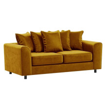 (Gold, 3 Seater) Brooklyn Plush Velvet Foam 3 & 2 Seater Sofa Set