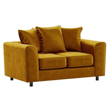 (Gold, 2 Seater) Brooklyn Plush Velvet Foam 3 & 2 Seater Sofa Set