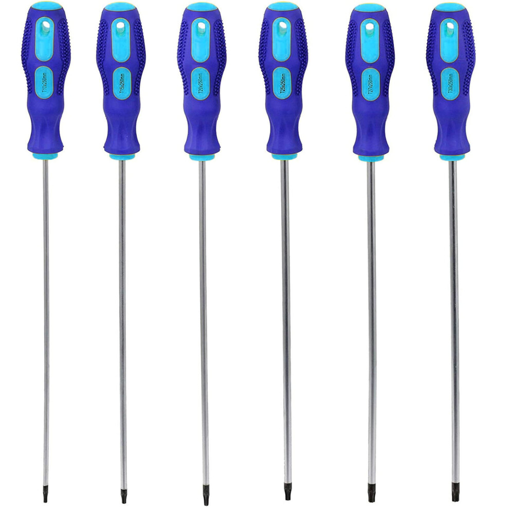 Star Screwdriver Set Extra Long Magnetic Torx T10 T15 T20 T25 T27 T30 6Pc 360mm