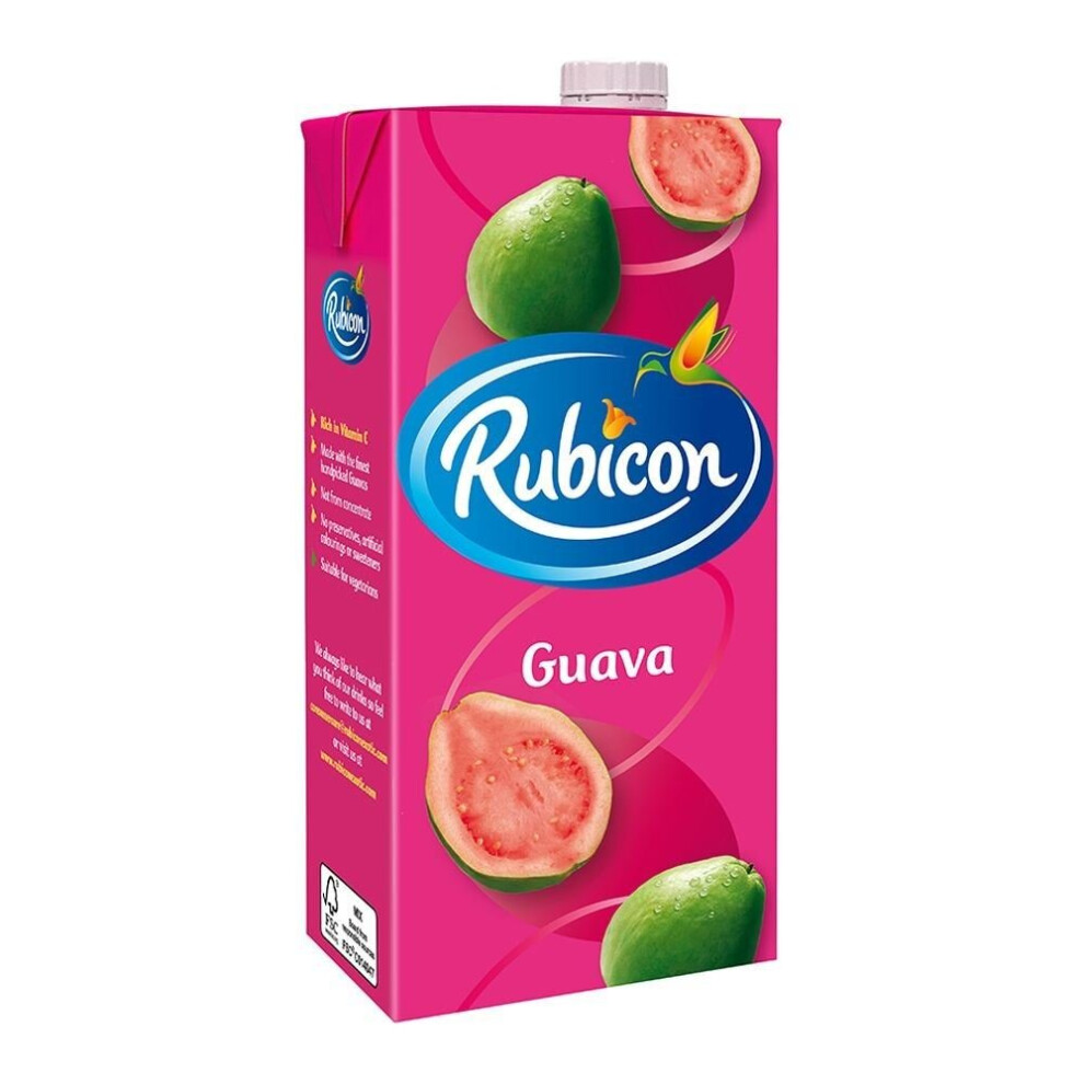 Rubicon Guava Juice (12 X 1L) – Not From Concentrate, Rich In Vitamin C, No Preservatives Or Artificial Colourings, Suitable For Vegetarians