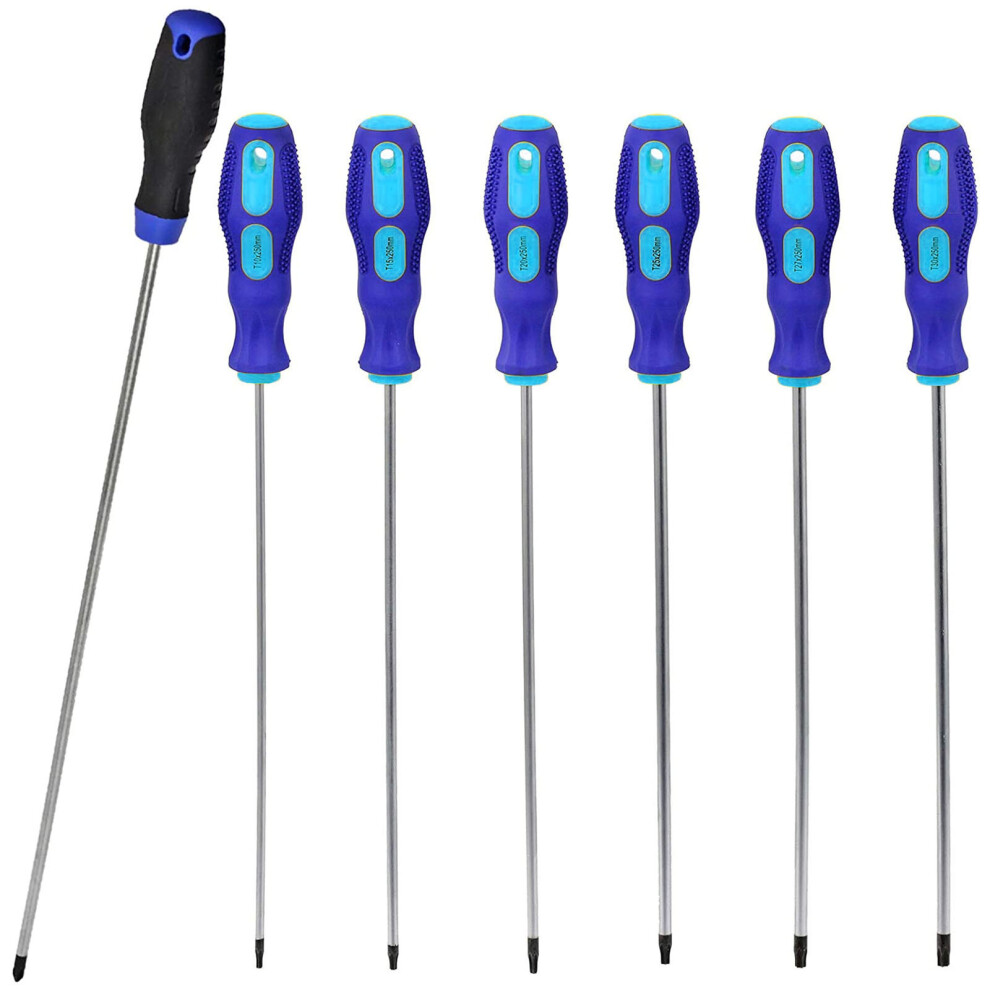 Star Screwdriver Set Extra Long Reach  Magnetic Torx Phillips T10 T15 T20 T25 T27 T30 PH2 7Pc 360 / 400mm