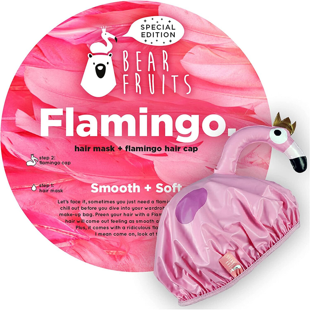 Bear Fruits, Flamingo Smooth & Soft Hair Mask + Shower Cap 20ml