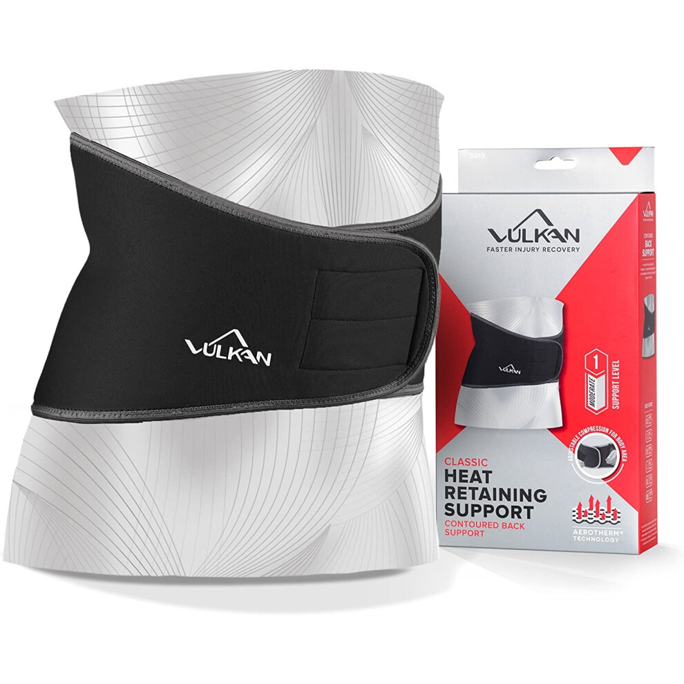 Vulk Vulkan Classic Back Support, Medium, 80 To 90 Cm, Lumbar Support Brace For Muscle Pain And Posturing, Lower Back Belt For Lumbosacral Stability, Brace