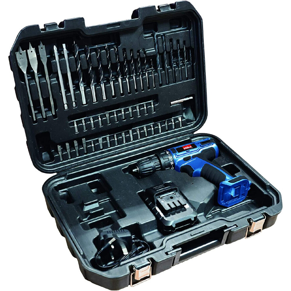 Hilka Tools Ptlcd1850 18V Li-Ion Cordless Drill/Driver With 50 Accessories, 18 V