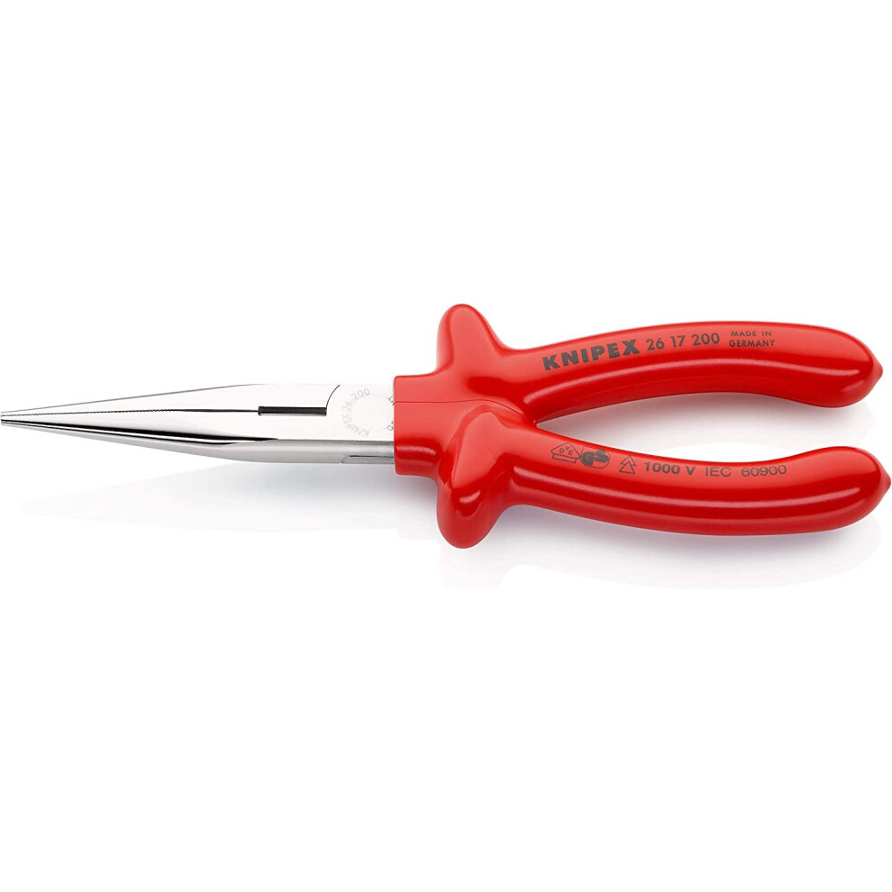 KNIPEX Snipe Nose Side Cutting Pliers (Stork Beak Pliers) 1000V-insulated (200 mm) 26 17 200