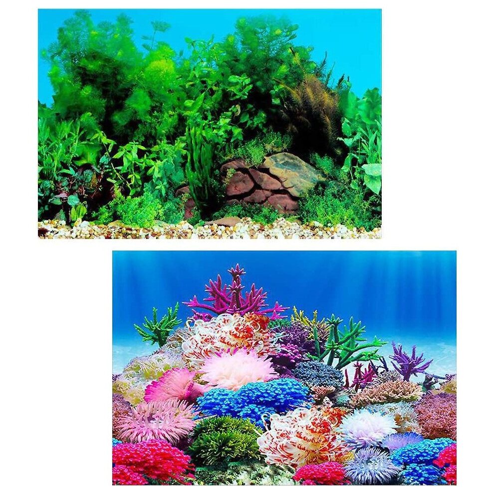 N\A 2 Pcs 3D Fish Tank Background Poster 28 * 42cm Aquarium Poster Aquarium  Sticker for Fish Tank Aquarium on OnBuy