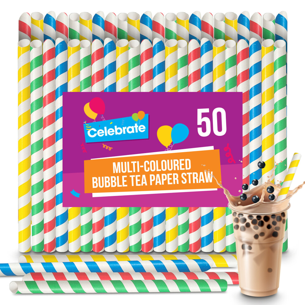 (100 pieces) Bubble Tea Straws Paper | Jumbo Extra Wide