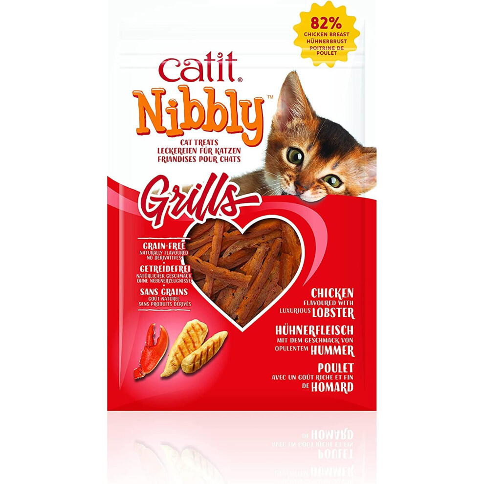Catit Nibbly Grills Chicken Breast Fillet with Lobster Cat Chew Strips 30g-image-OPC-P9ZFYQM-NEW