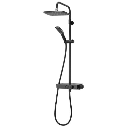 Triton Triton Thermostatic Mixer Bar Shower Twin Head Adjustable Riser Rail Black