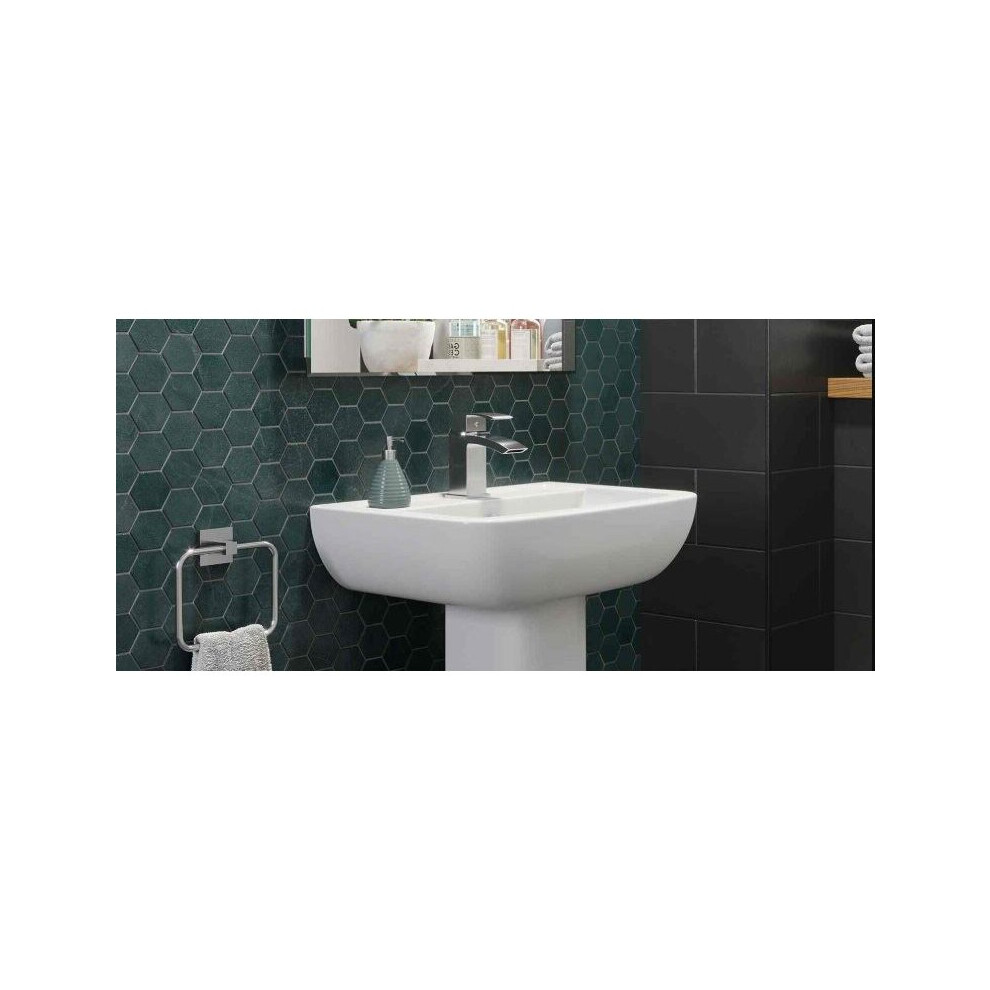 Modern Square Basin Sink Only Single Tap Hole 5060168228994