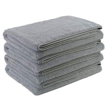 Polyte Quick Dry Lint Free Microfibre Bath Towel, 76 x 145 cm, Pack of 4 (Grey)