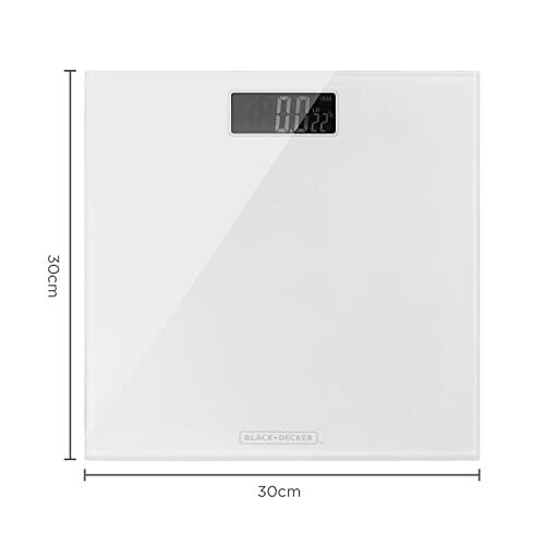 Black + Decker BLACK+DECKER BXBS0001GB Digital Bathroom Scale, High Precision Sensor System, Durable Tempered Glass, LCD Display, White 2