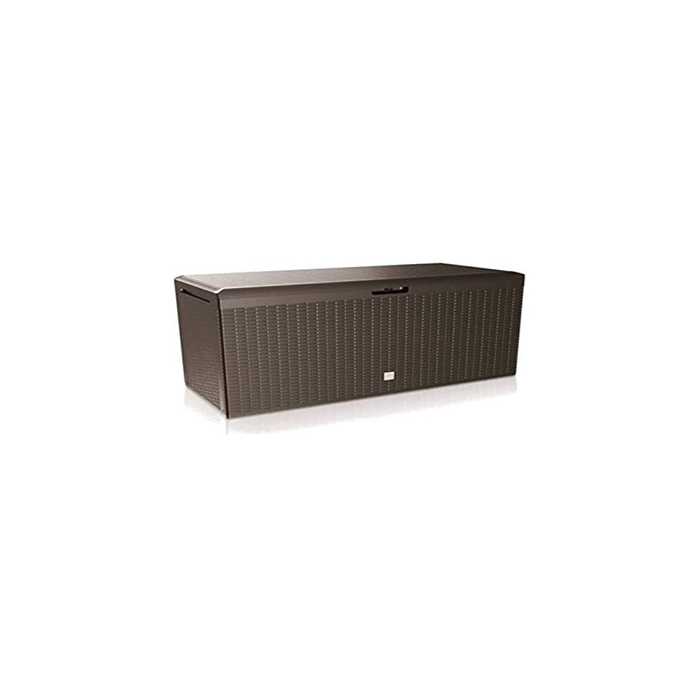 Prosperplast Rato Plus Garden Storage Box, Rattan, 290 Litres, Colour: Umbra