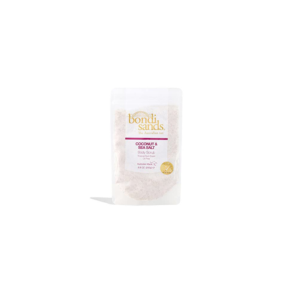 Bondi Sands Tropical Rum Coconut & Sea Salt Body Scrub | Oil-Free Formula Gently Exfoliates + Removes Impurities with Coconut Husk & Walnut Shell,