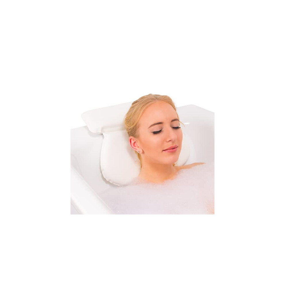 Relux Premium Waterproof Bath Pillow Cushion With Non-Slip Suction Cups Ergonomic Home Spa Headrest