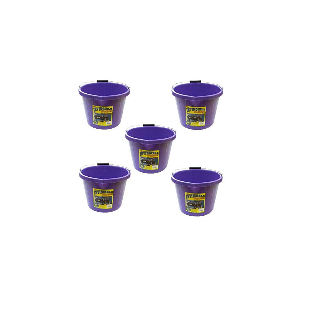 5 X Airflow Heavy Duty Invincible Builders Bucket Purple 3 Gallon 15 Litre