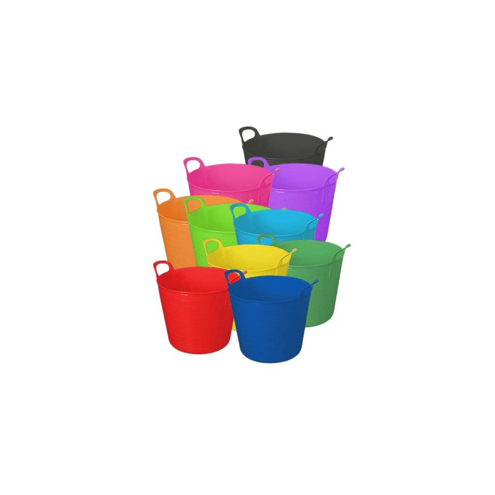 Garden Flexi Tub Home Flexible Random Colour Rubber Storage Container Polyethylene Flex Bucket - Set Of 3 (26L) 5060871033892